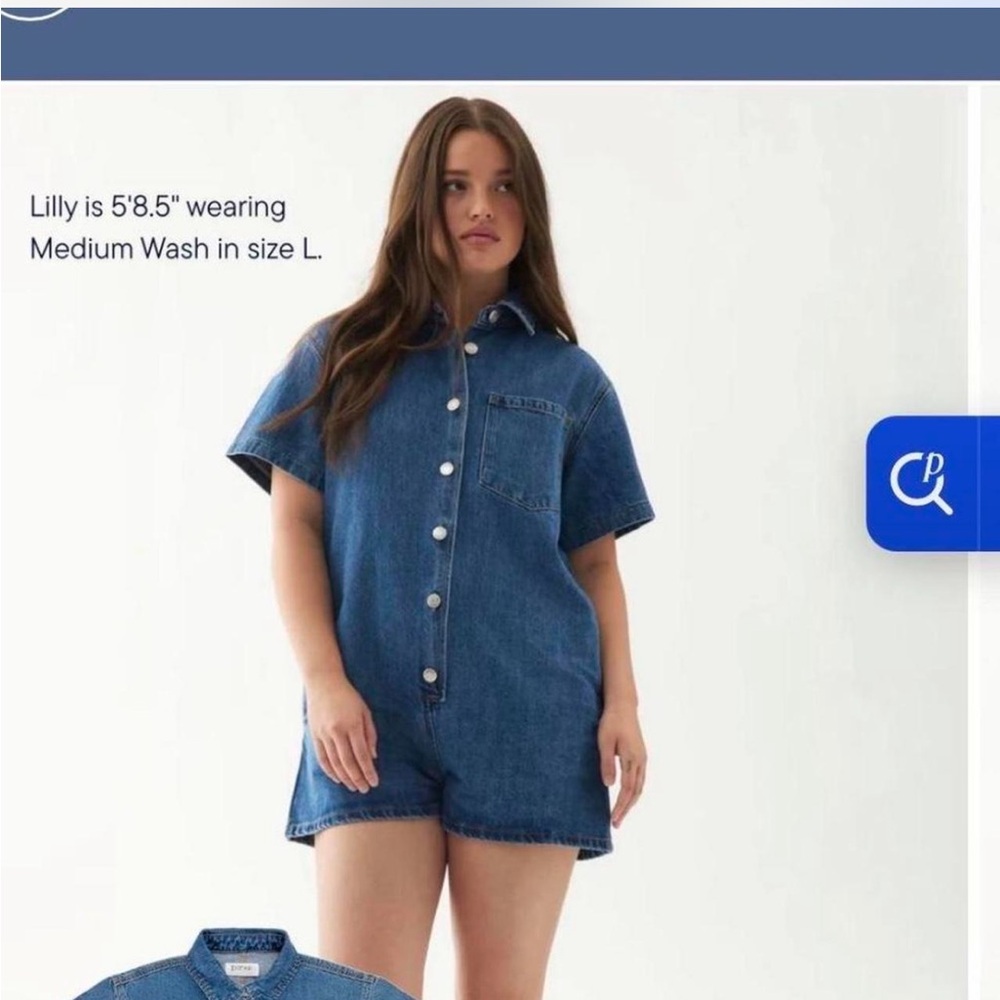 Denim Button-Up Romper